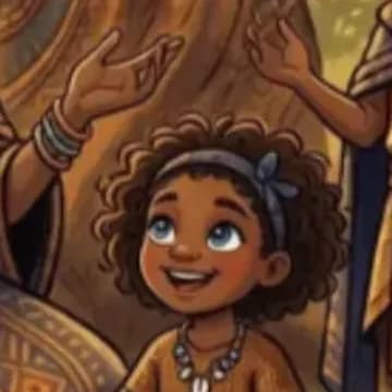 A child drawn as a storybook character